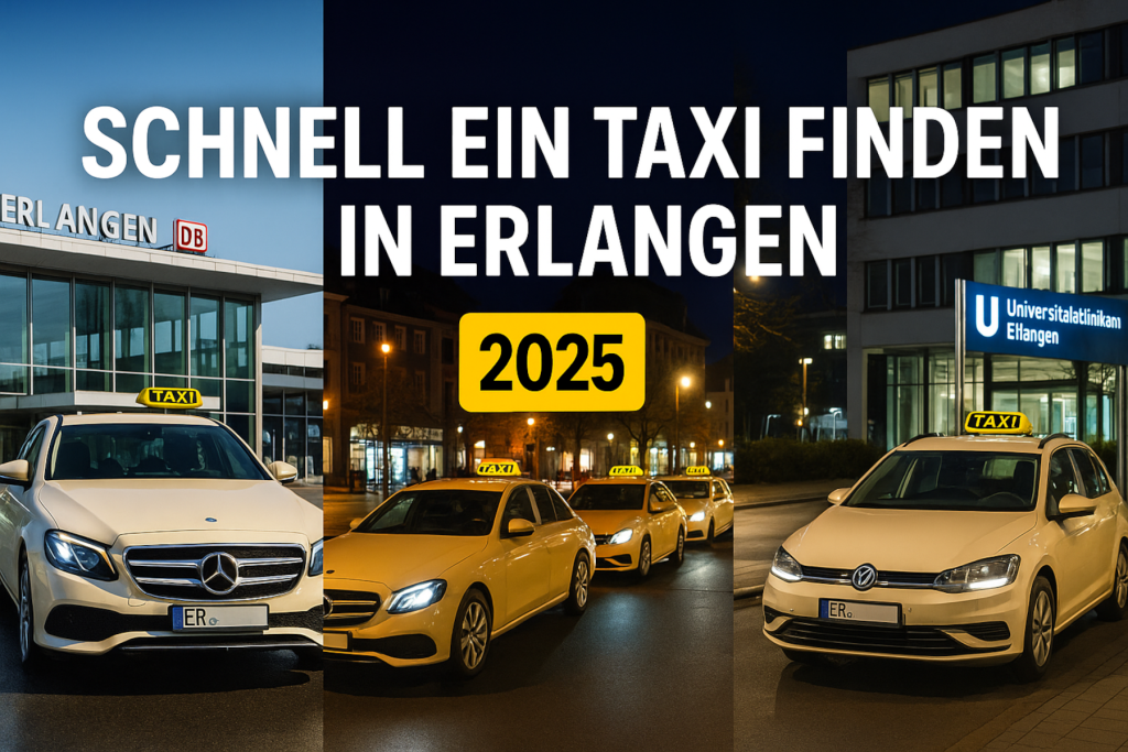 Taxistände in Erlangen: Hauptbahnhof, Innenstadt und Uni-Klinikum mit Taxis